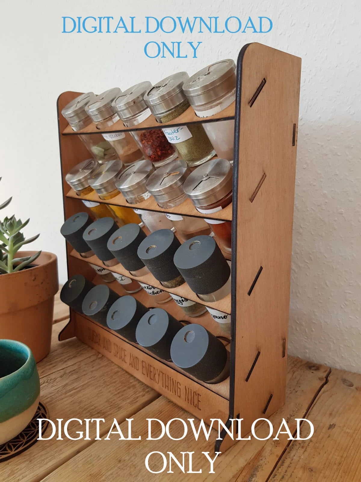 Gewürzregal Holz - Digital Download File -Dateien für Laserschnitter, svg, dxf, Laser cut Template, Laser cut Projekt, Vorlagen Schnittplan