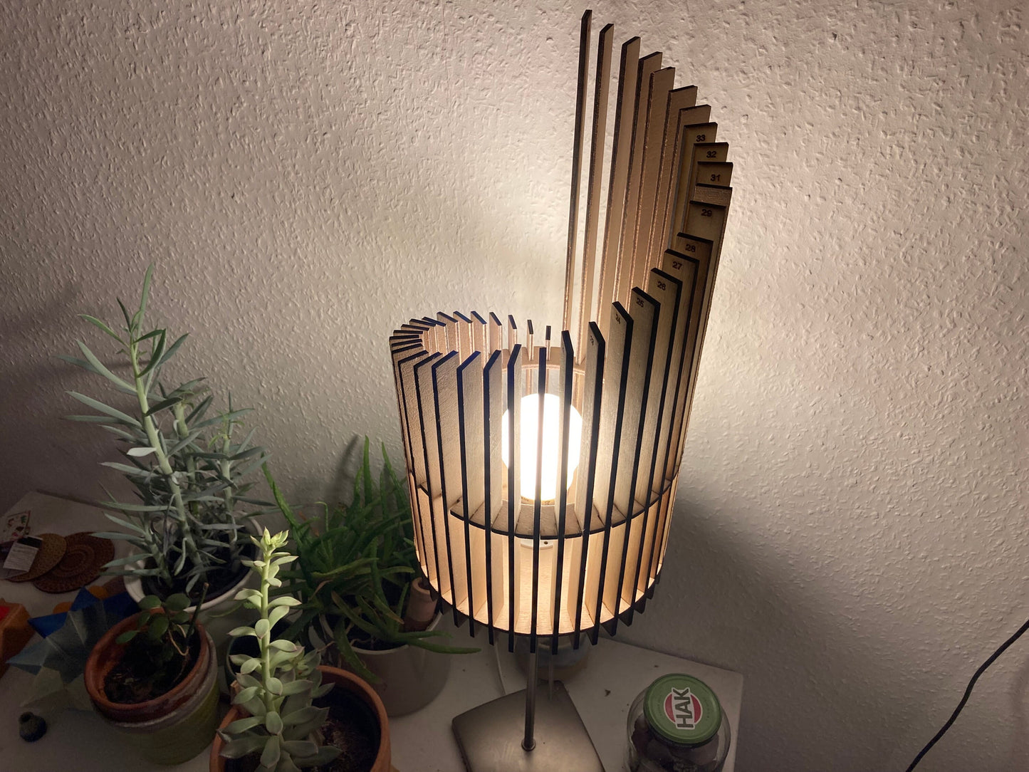 Holzspirale Lampe - Digital Download Nur -Dateien für Laserschnitter, svg, dxf, Laser cut Template, Laser cut Projekt, Vorlagen Schnittplan