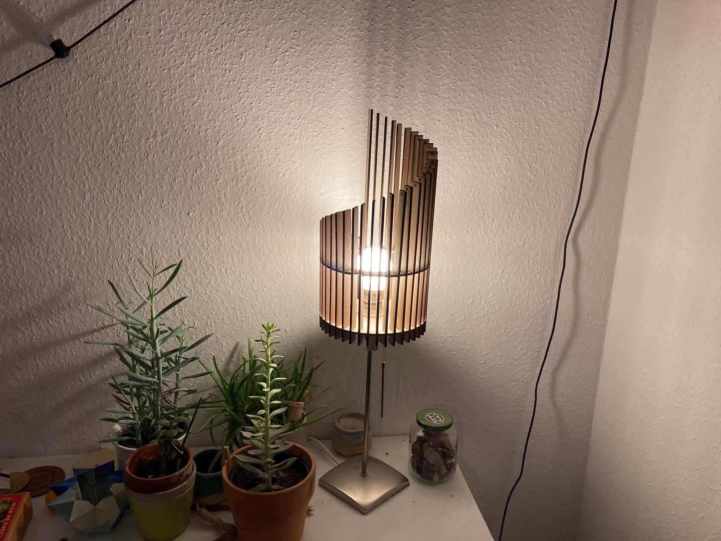 Holzspirale Lampe - Digital Download Nur -Dateien für Laserschnitter, svg, dxf, Laser cut Template, Laser cut Projekt, Vorlagen Schnittplan