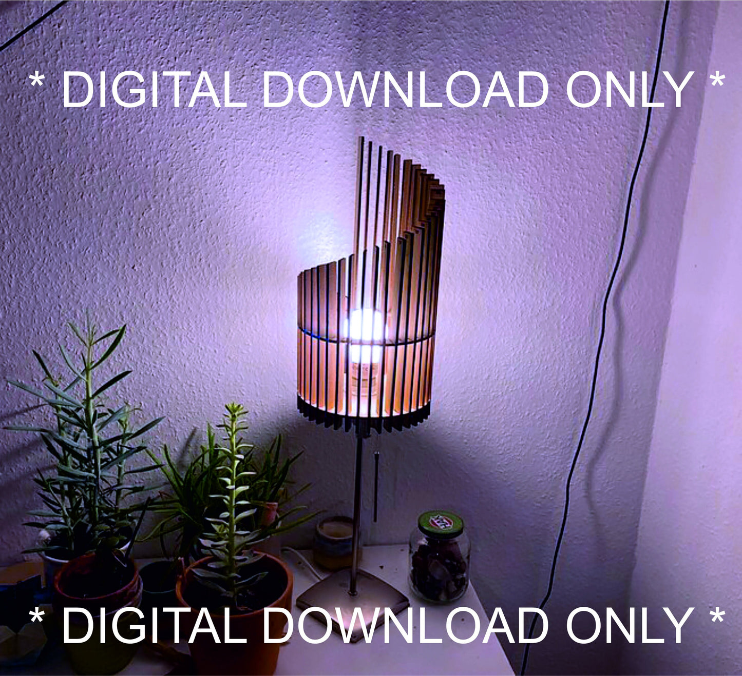 Holzspirale Lampe - Digital Download Nur -Dateien für Laserschnitter, svg, dxf, Laser cut Template, Laser cut Projekt, Vorlagen Schnittplan