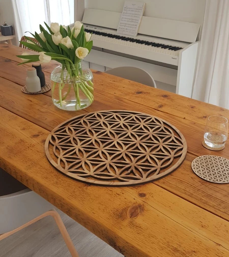Blume des Lebens Wanddeko, Heilige Geometrie, Holz, laser cut, symmetrische Form, Geometrisches Ornament