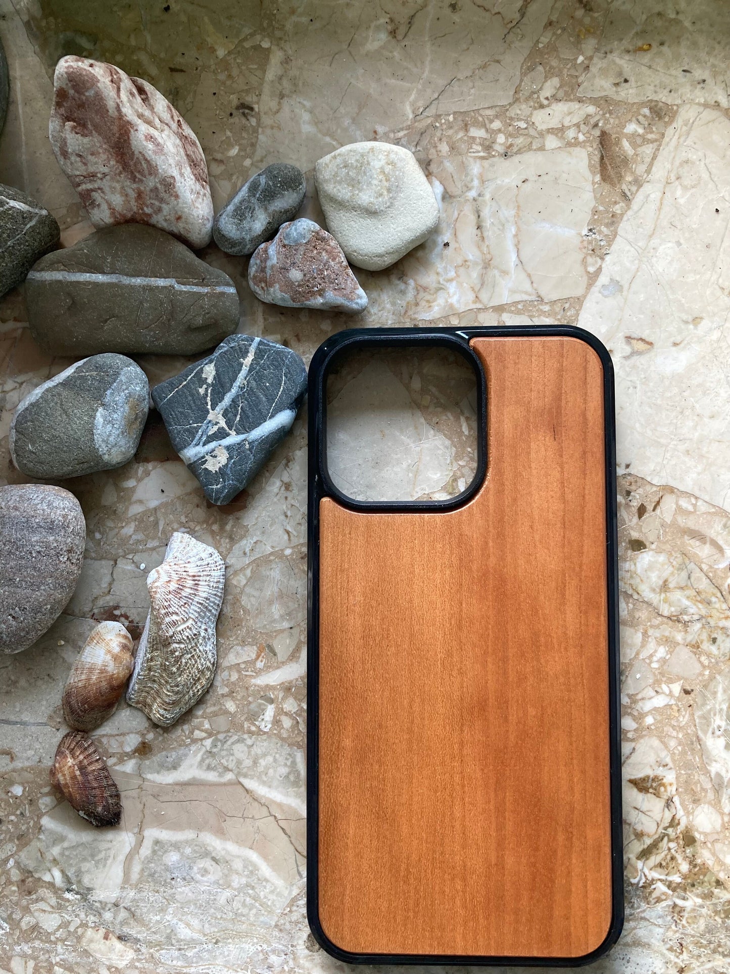 Engraved Handyhülle Holz für iPhone 15 Pro Max, Echtholz Schutzhülle, Walnuss, Handy Holzhülle, Kirschbaum, TPU Hülle, Abdeckung, Unikat