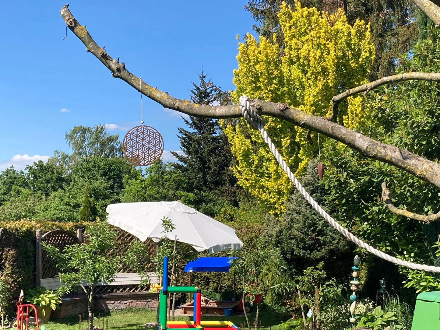 Blume des Lebens Wanddeko, Heilige Geometrie, Holz, laser cut, symmetrische Form, Geometrisches Ornament