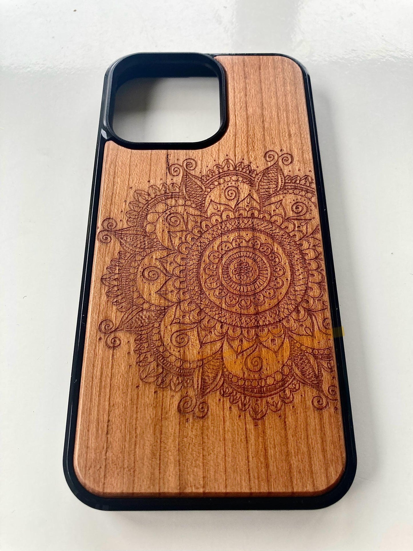 Engraved Handyhülle Holz für iPhone 15 Pro Max, Echtholz Schutzhülle, Walnuss, Handy Holzhülle, Kirschbaum, TPU Hülle, Abdeckung, Unikat