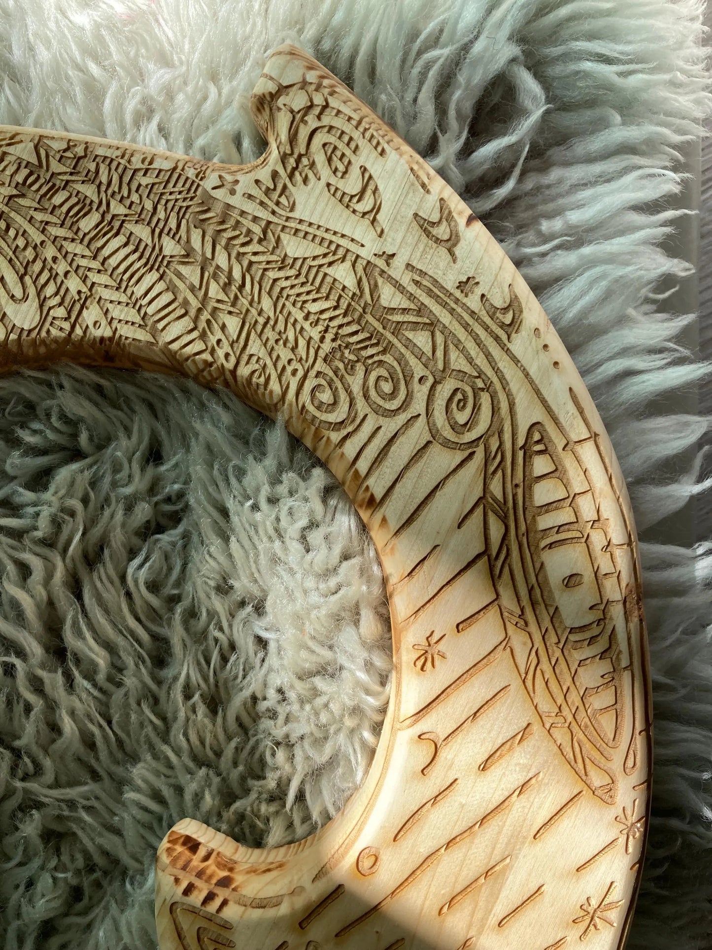 Mauis Fischhaken aus Fichtenholz, Vaiana inspiriert, 40 cm, 60 cm und 100 cm Länge, handgemacht, personalilierbar, Mauis Gravur