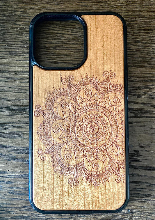 Engraved Handyhülle Holz für iPhone 15 Pro Max, Echtholz Schutzhülle, Walnuss, Handy Holzhülle, Kirschbaum, TPU Hülle, Abdeckung, Unikat